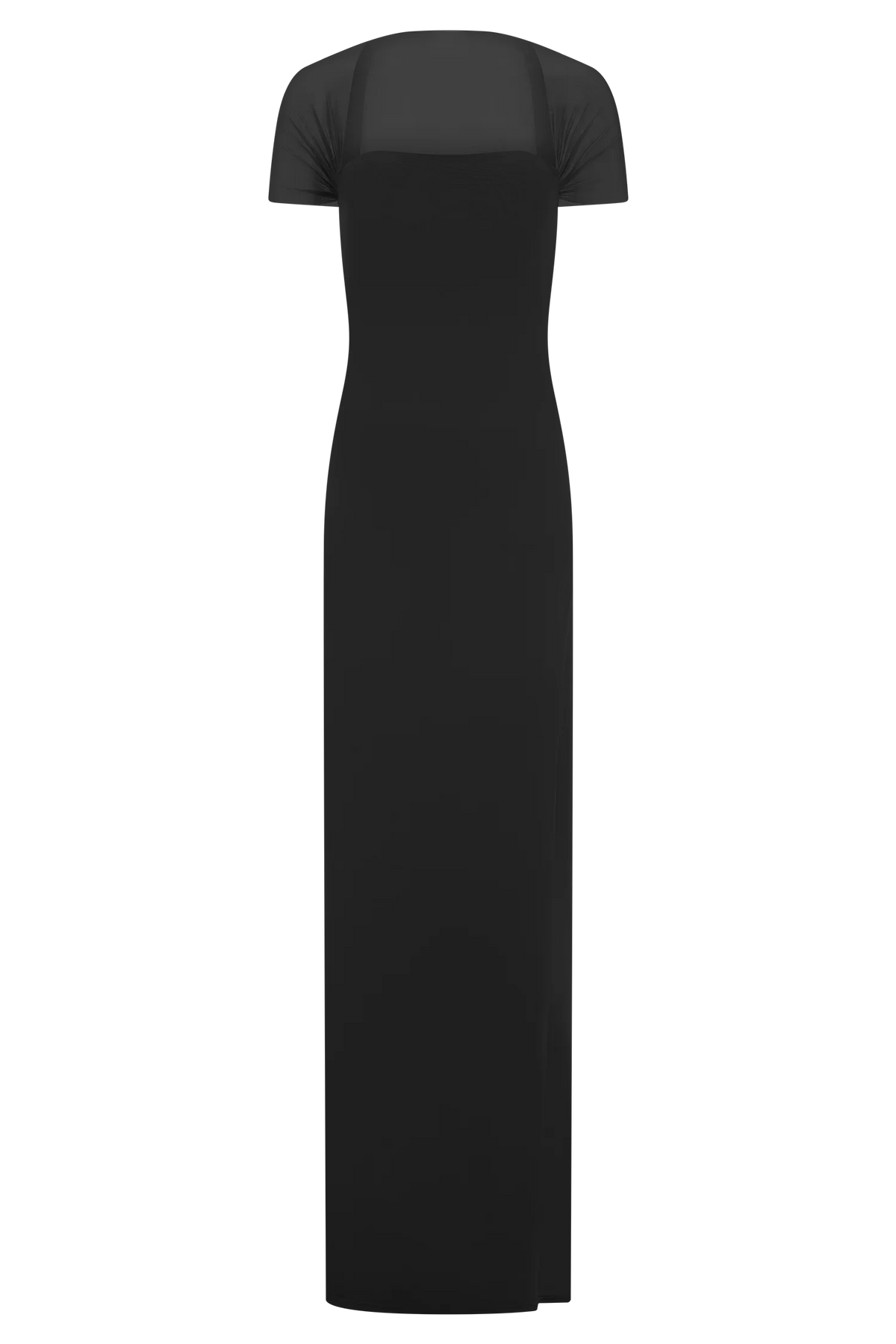 Wyatt Slinky And Mesh Maxi Dress Black