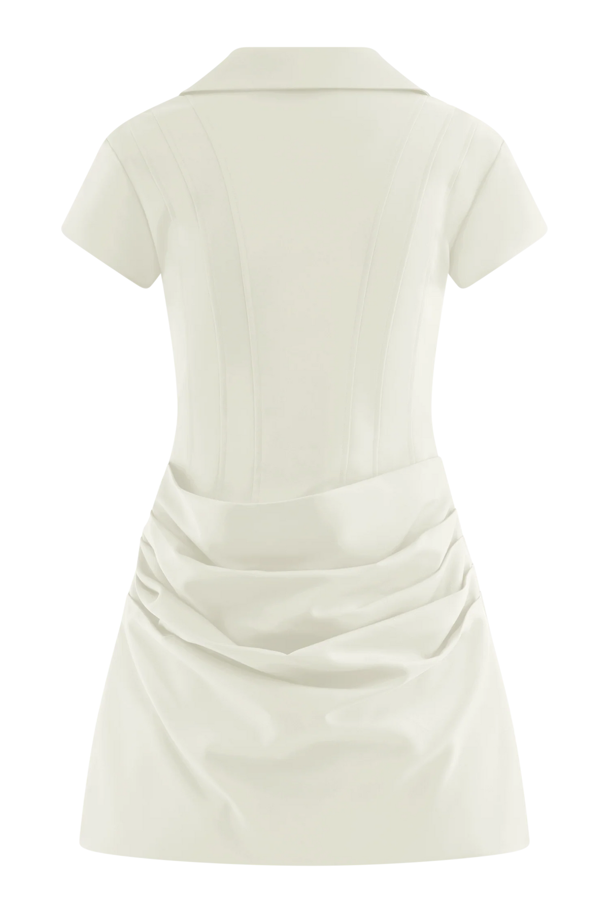 Tarryn Collared Cotton Mini Dress White