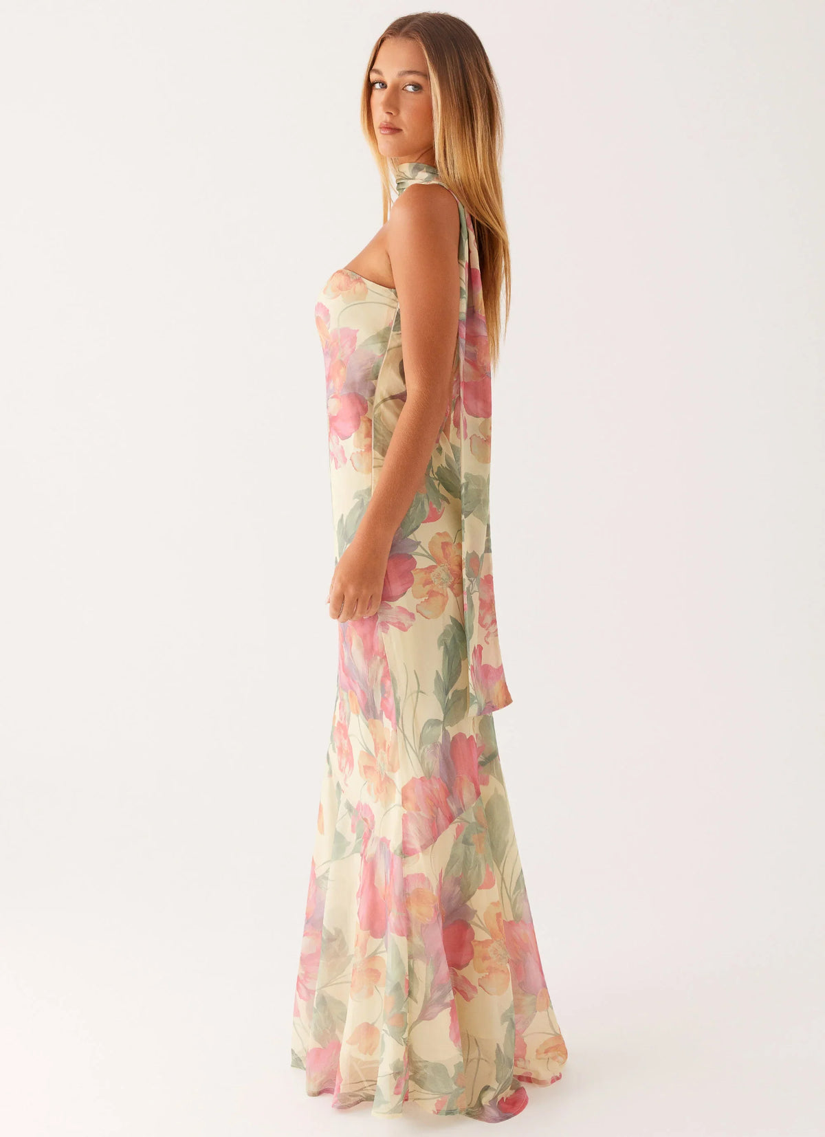 Under The Pagoda Maxi Dress Yellow Peony