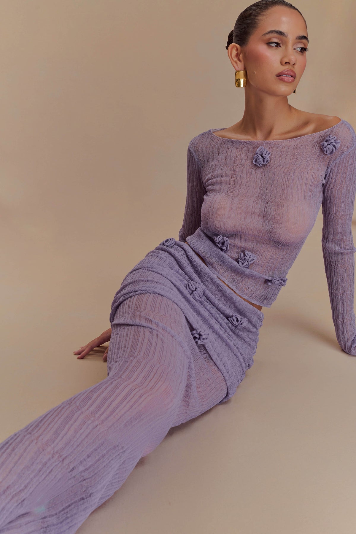 Orianna Orchid Knit Maxi Skirt Orchid