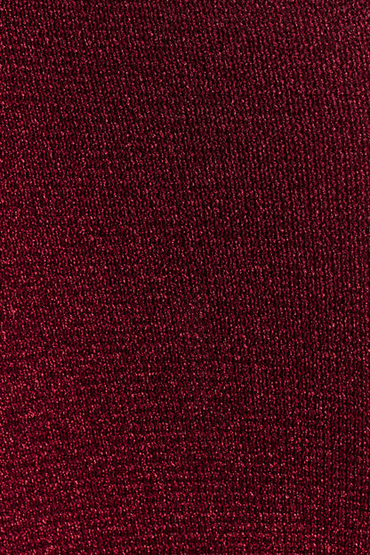 Elma Lurex Knit Halter Maxi Dress Deep Red
