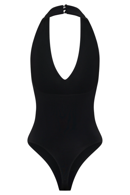 Rebekah Slinky Halter Bodysuit Black