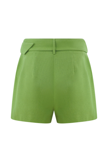 Scout Linen Belted Shorts Green