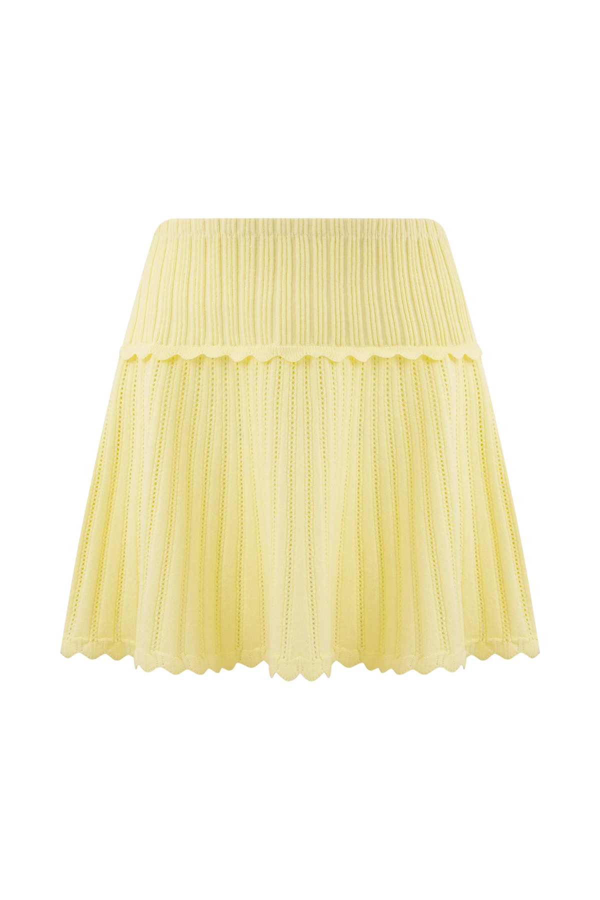 Indy Pointelle Knit Mini Skirt Lemon