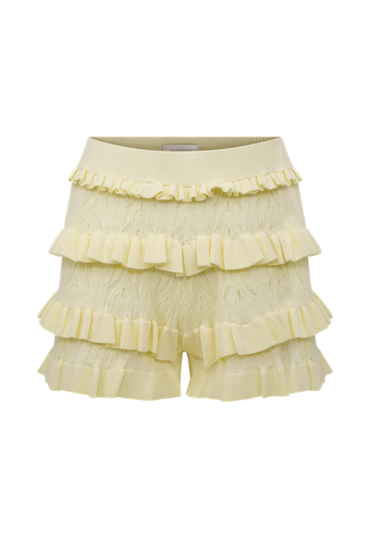 Amy Pointelle Knit Frill Bloomers Lemon