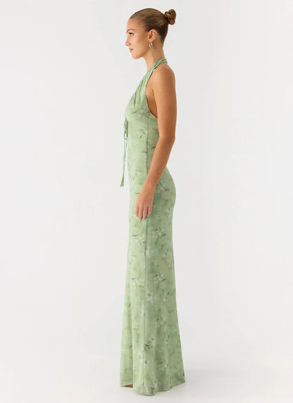 Ask You Twice Maxi Dress Blurred Lime