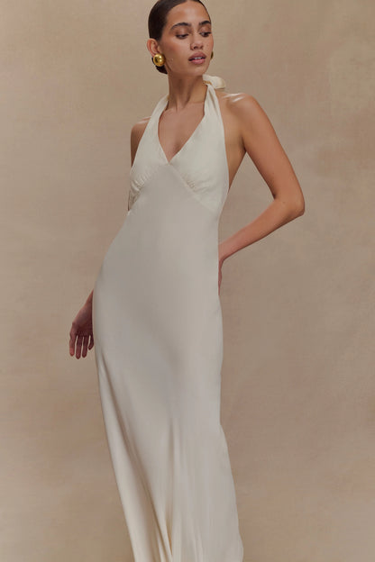 Louisiana Halter Maxi Dress Ivory