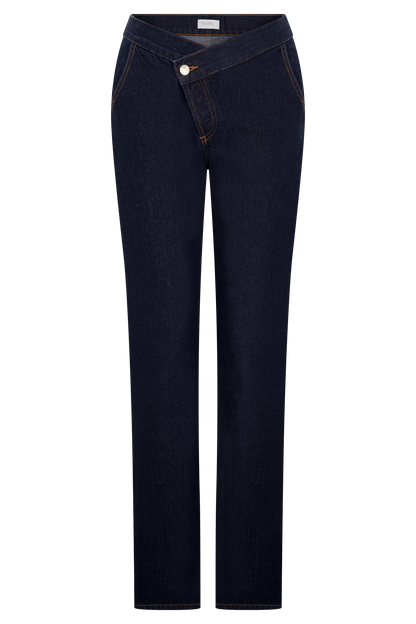 Remington V Front Straight Leg Jeans Indigo Blue