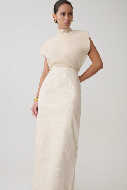 Niko Knit Oversized Top Ivory