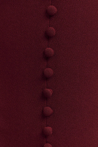 Annita Crepe Halter Midi Dress Merlot