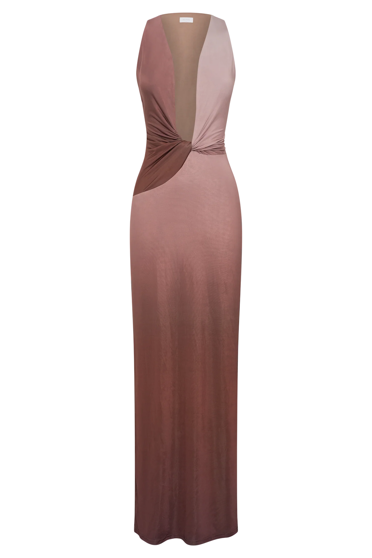 Stella Draped Slinky Maxi Dress Mocha Ombre