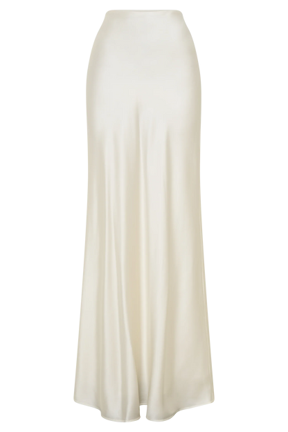 Sabrina Silk Blend Maxi Skirt Ivory