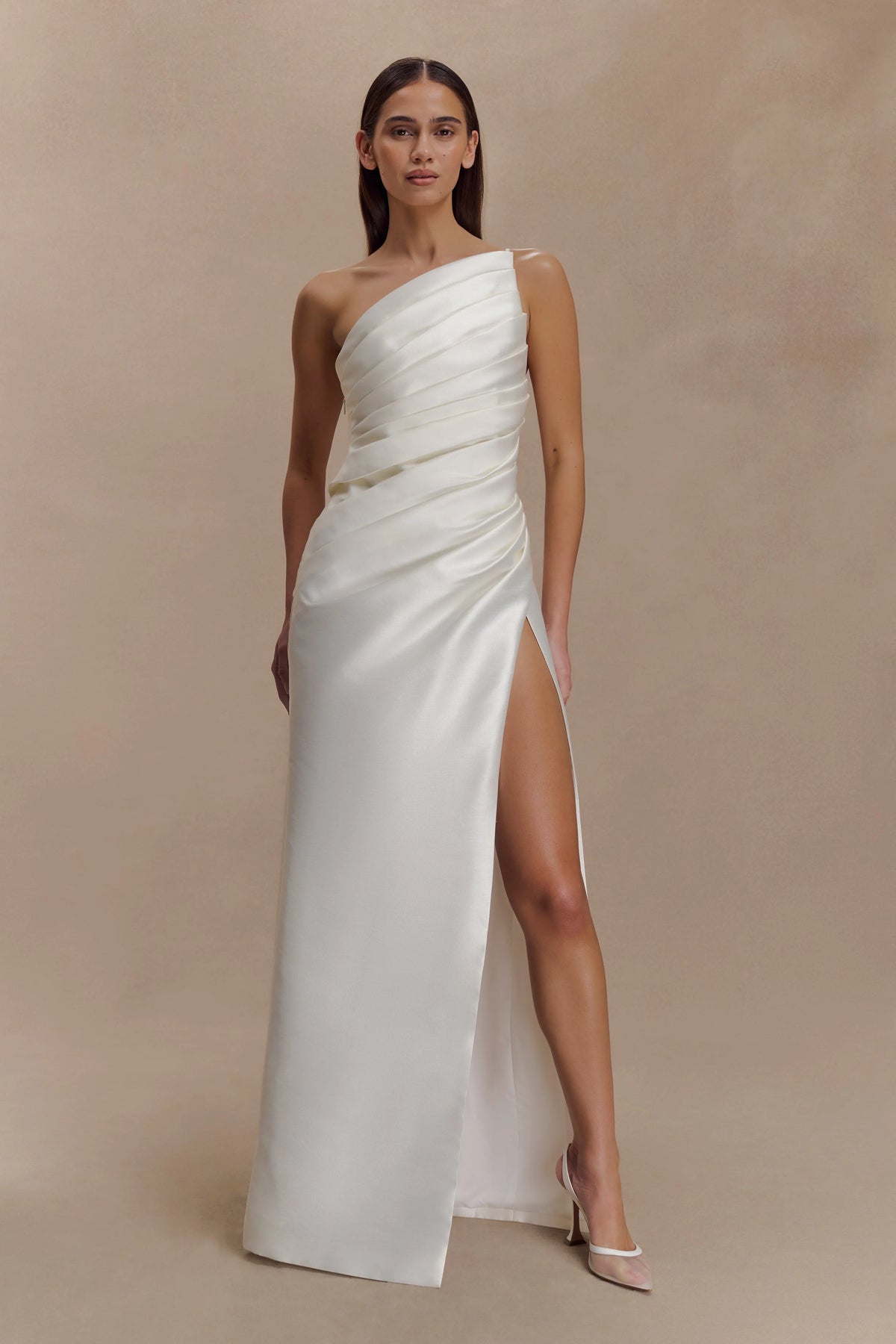 Francine One Shoulder Maxi Dress Ivory