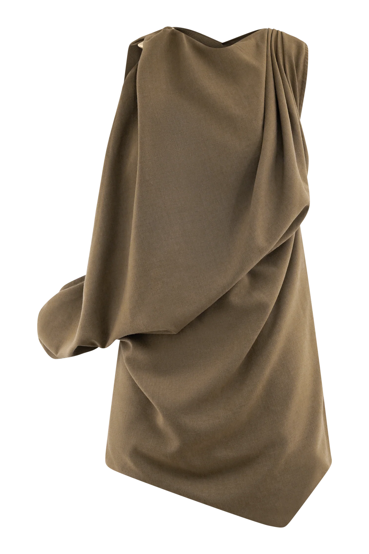 Gabriella Draped Mini Dress Light Brown Marle