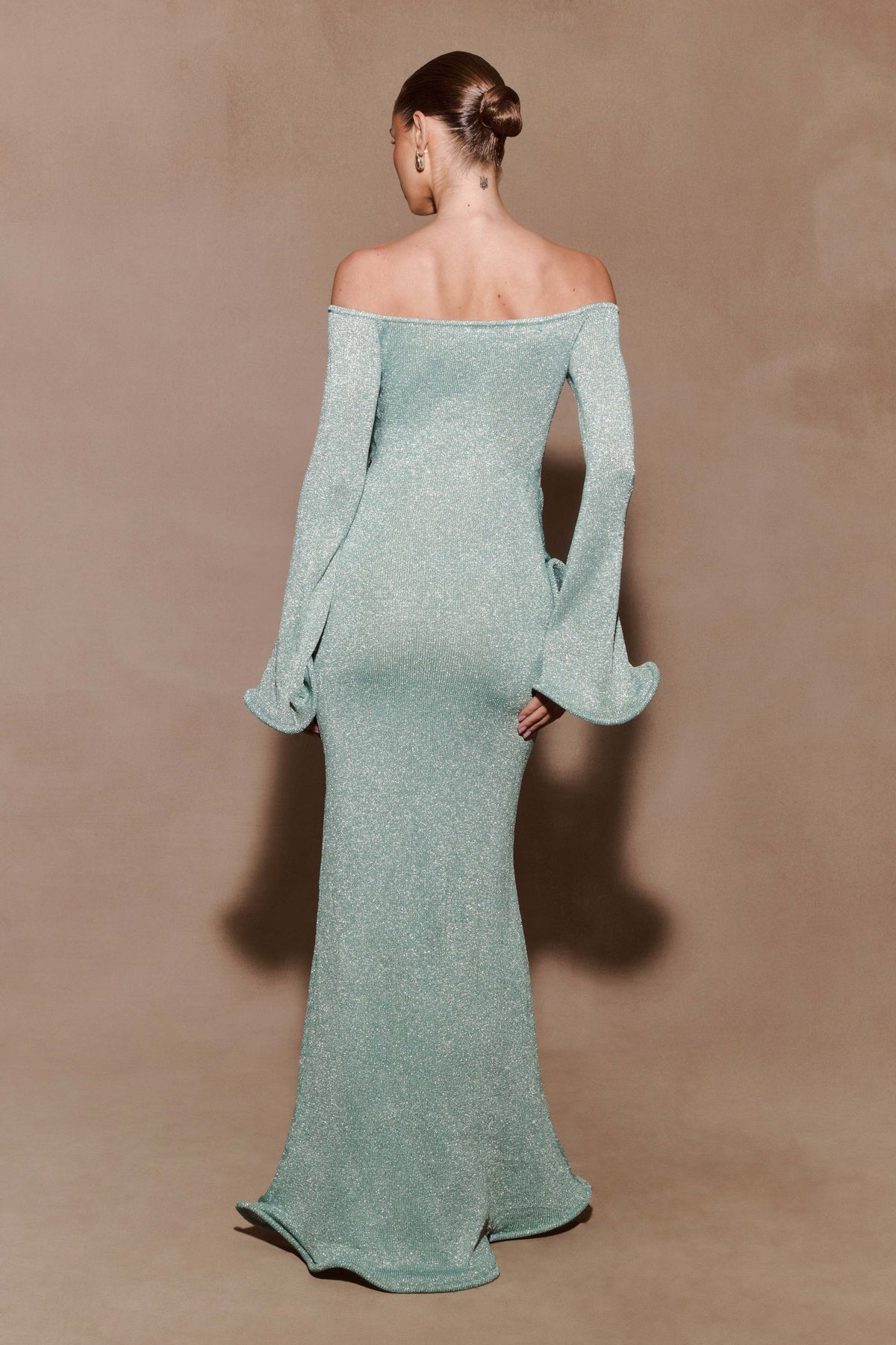 Sandrine Lurex Knit Maxi Dress Aqua