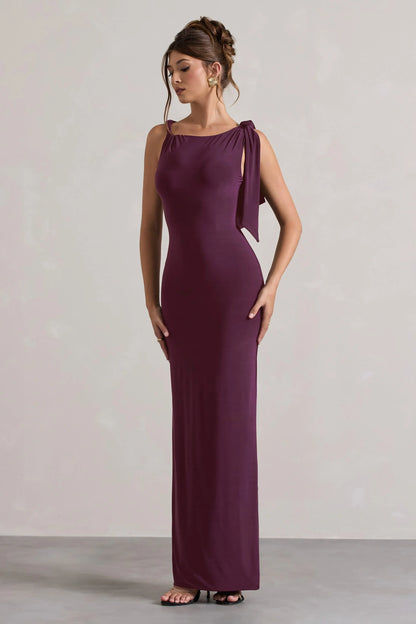 Kacey Plum Twisted Knot Maxi Dress