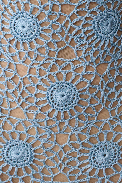 Sam Halter Hand Crochet Maxi Dress Periwinkle