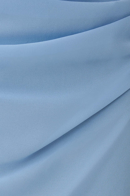Indie Draped Chiffon Mini Skirt Sky Blue
