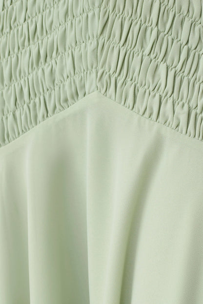 Evelyn Shirred Chiffon Maxi Dress Sage