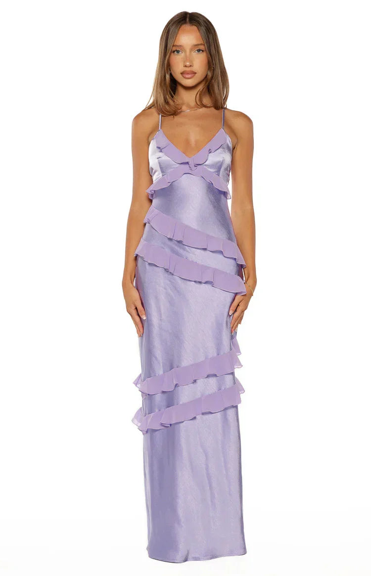 Inara Lilac Ruffle Maxi Dress