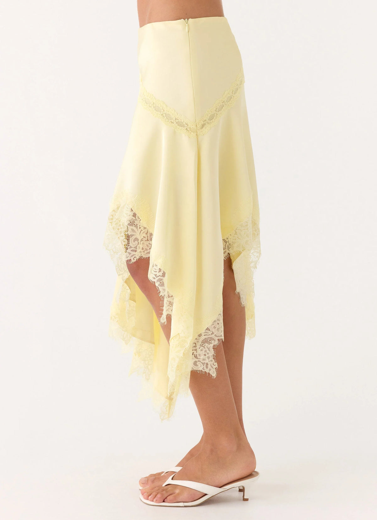 Suay Asymmetrical Midi Skirt Yellow