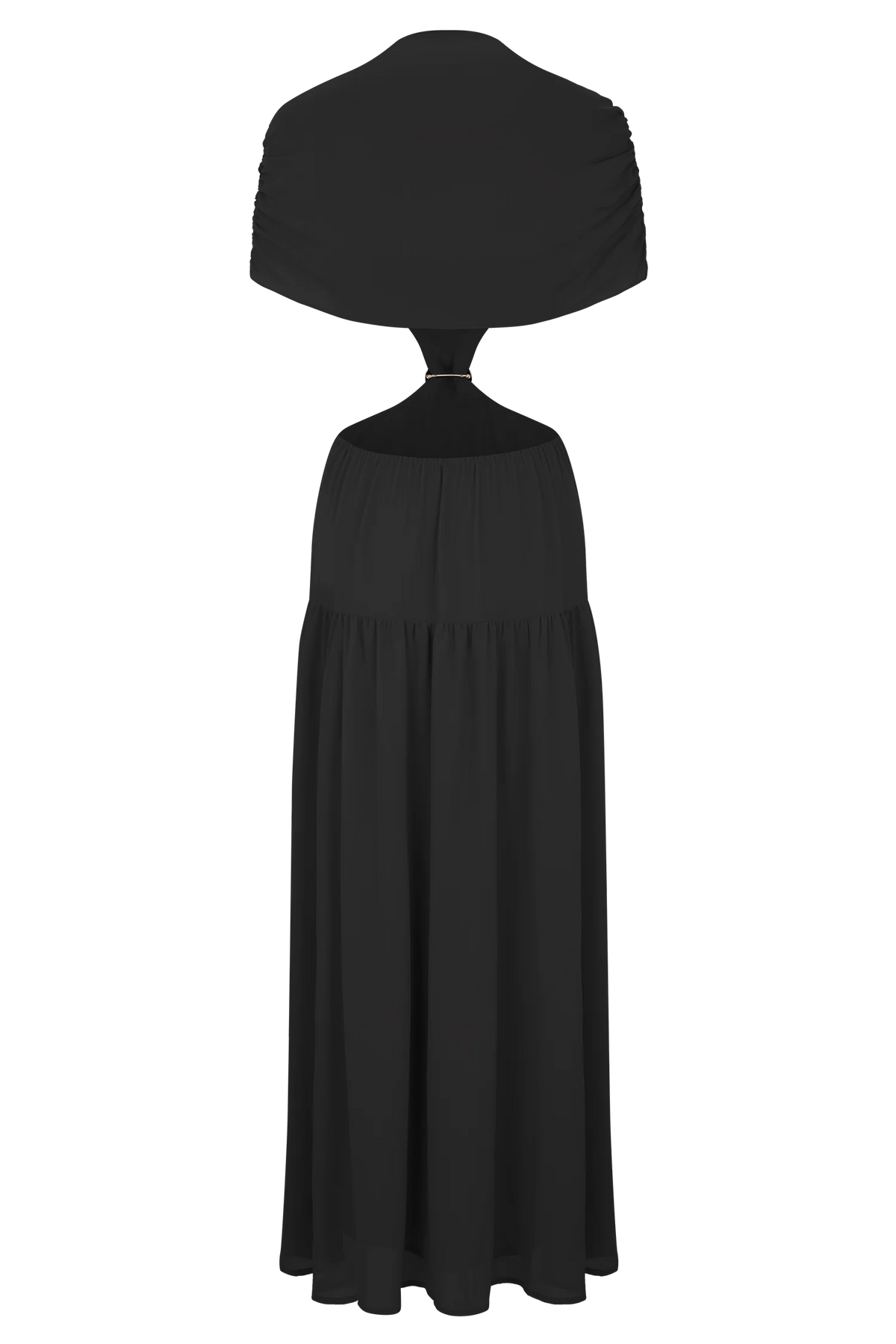 Georgina Chiffon Midi Dress Black