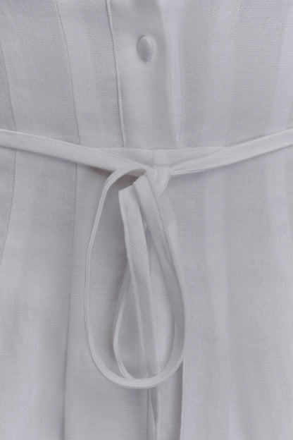 Aysha Buttoned Linen Midi Dress White