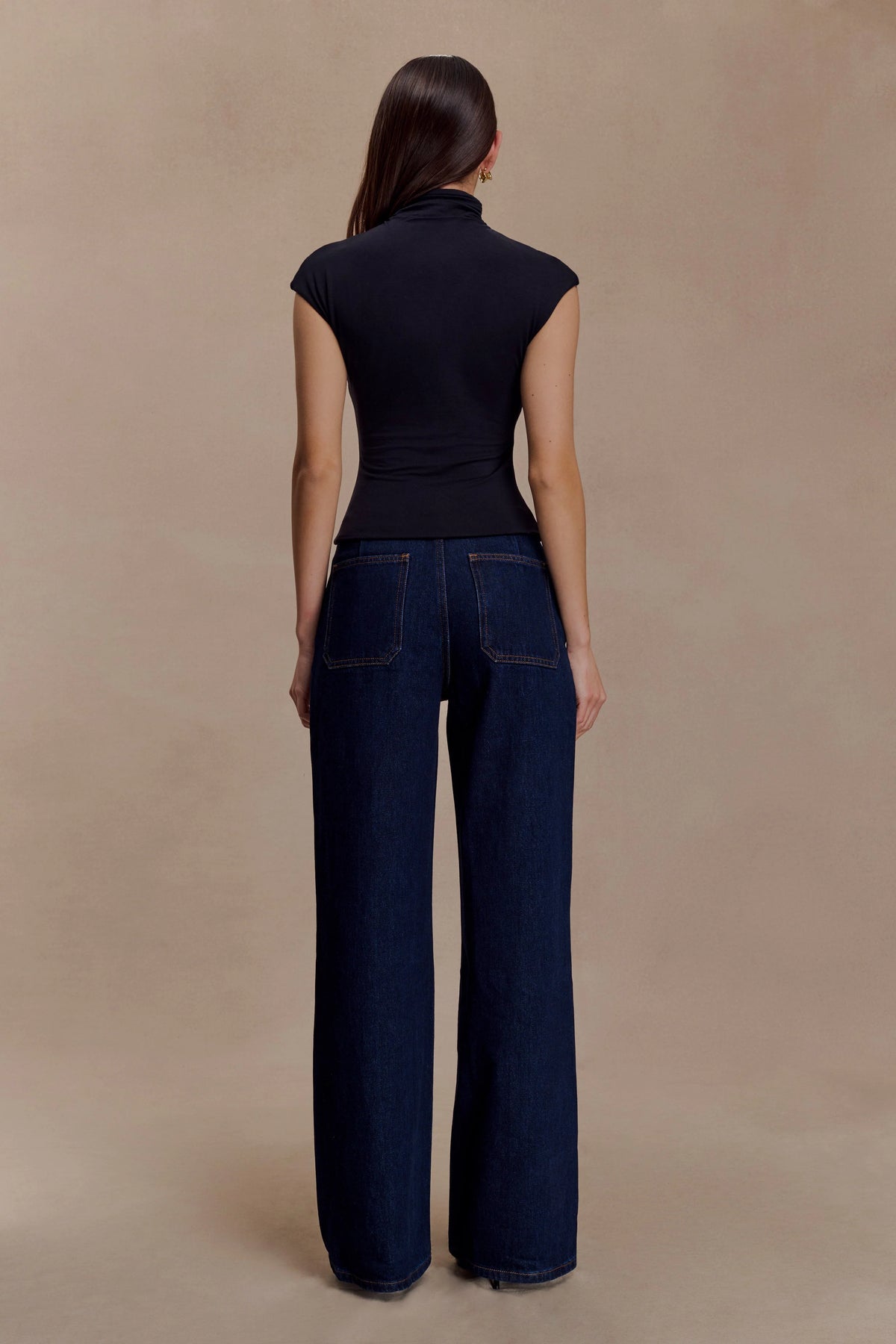 Freesia High Neck Sleeveless Top Black