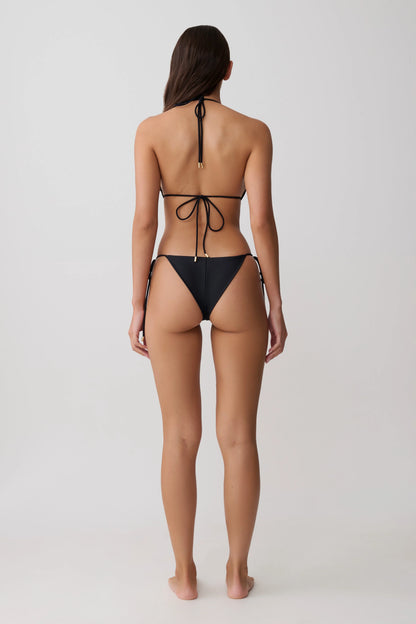 Blossom Side Tie Bikini Bottom Black