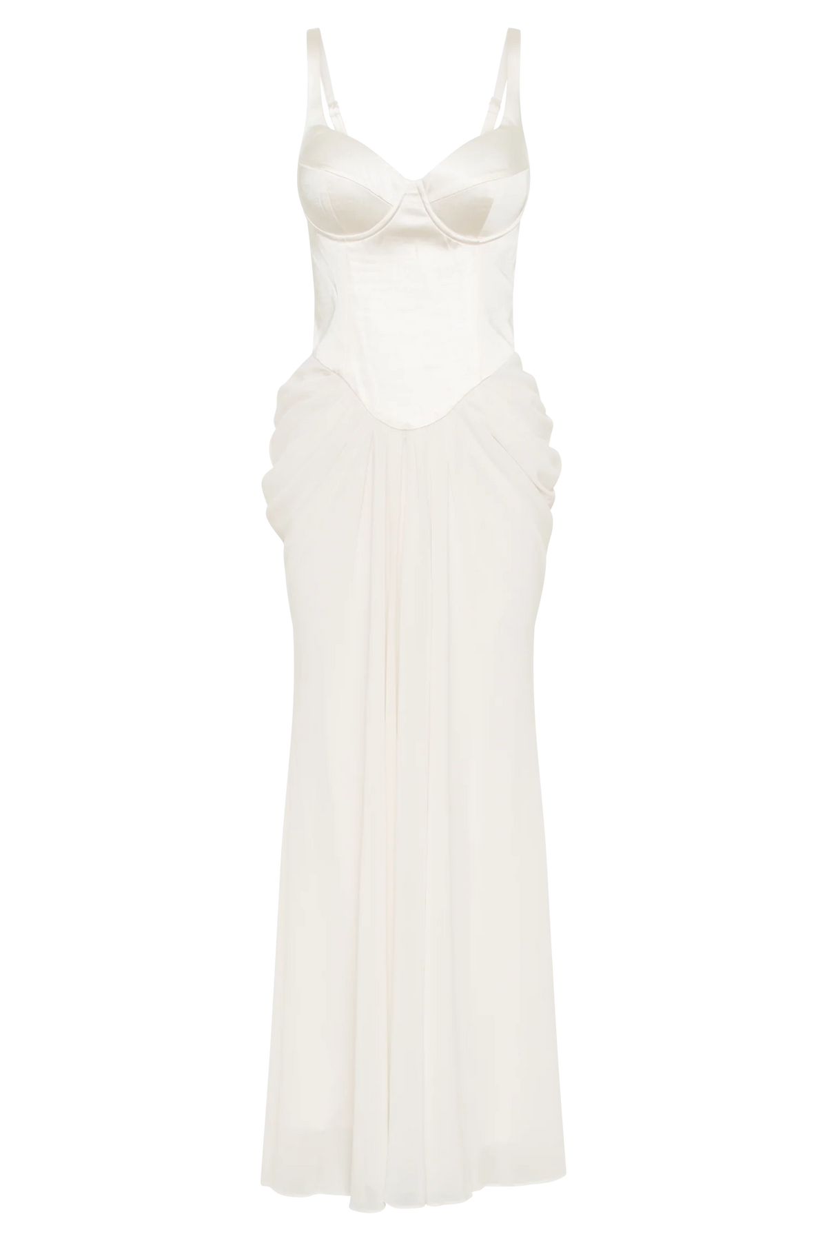 Leila Satin Corset Maxi Dress Ivory