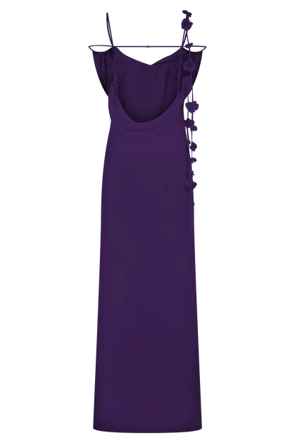 Rosalie Floral Chiffon Maxi Dress Purple