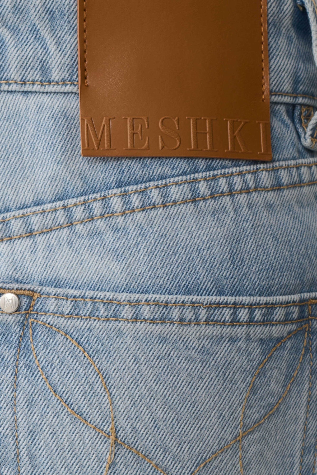 Sebastian Straight Leg Denim Jeans With Fray Hem Washed Light Blue