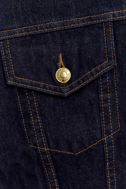 Kirra Cinched Denim Jacket Washed Indigo Blue