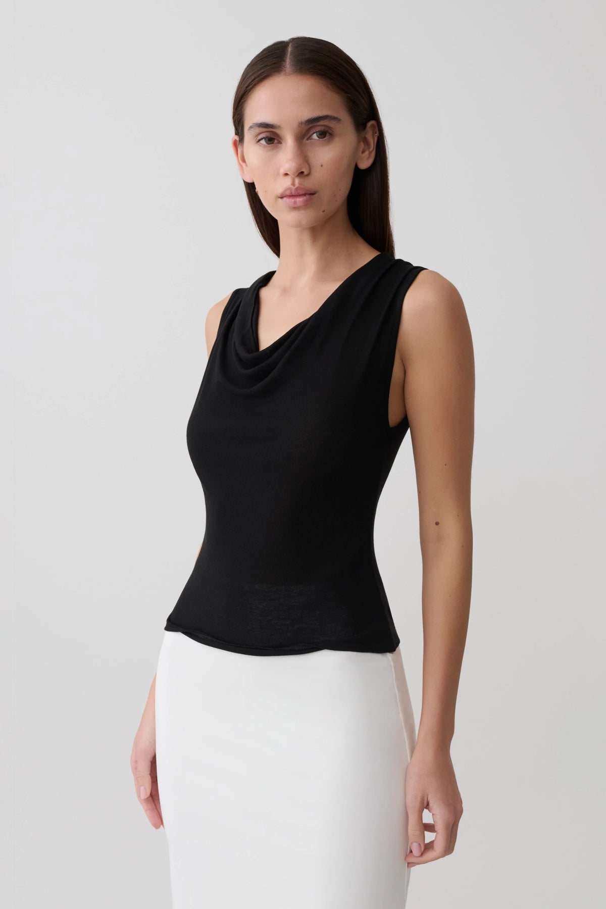 Ciaran Sleeveless Sheer Top Black
