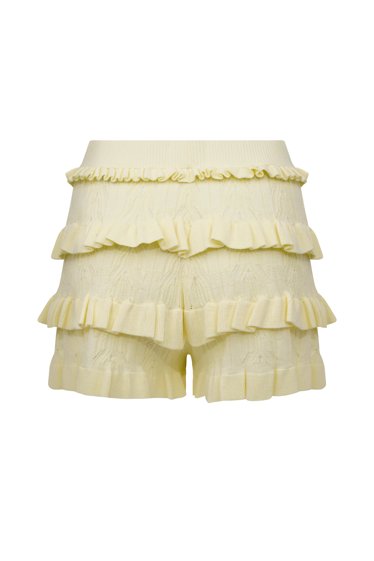 Amy Pointelle Knit Frill Bloomers Lemon