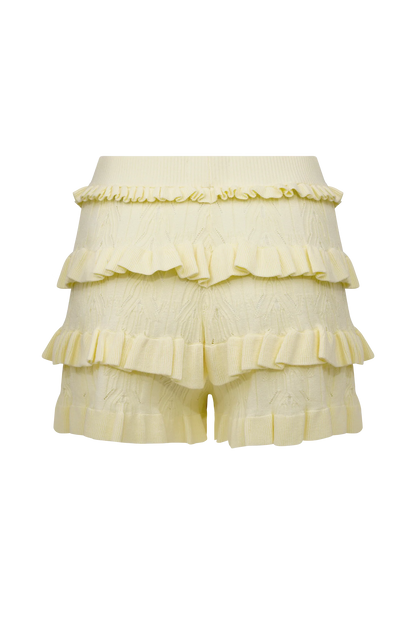Amy Pointelle Knit Frill Bloomers Lemon