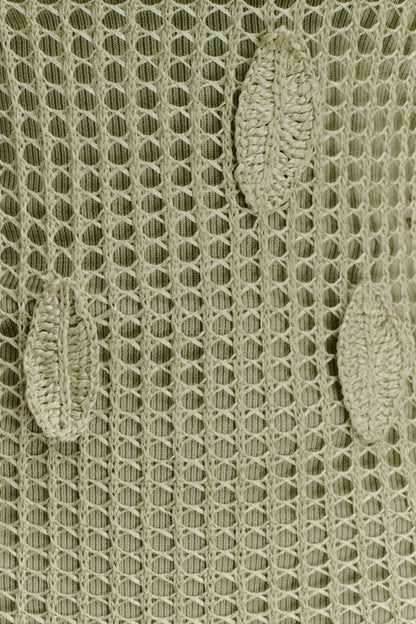 Elfie Crochet Halter Maxi Dress Pastel Green
