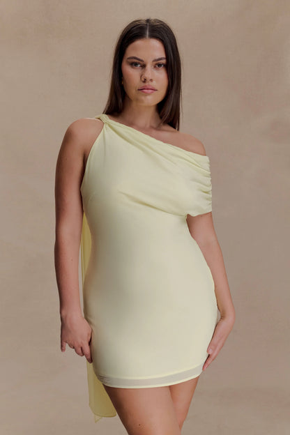 Daisie Chiffon Mini Dress Lemon