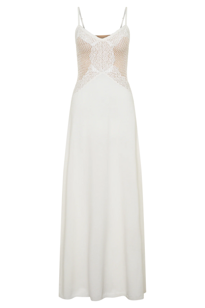 Bray Knit Lace Maxi Dress Ivory