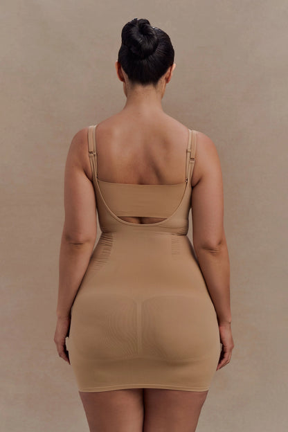Jocelyn Backless Shapewear Mini Dress Beige