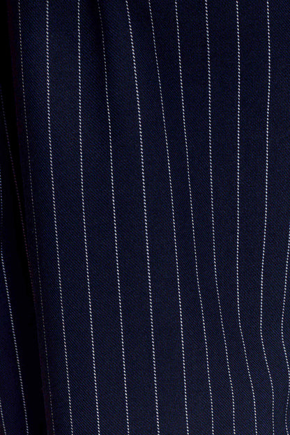 Jacqueline Pleated Wide Leg Pants Navy Pinstripe
