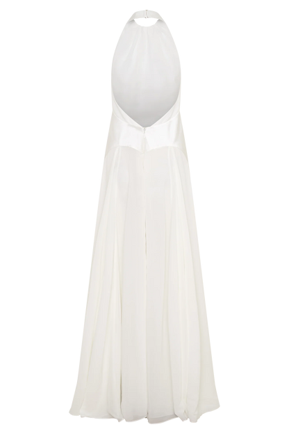 Susan Chiffon Halter Maxi Dress Ivory