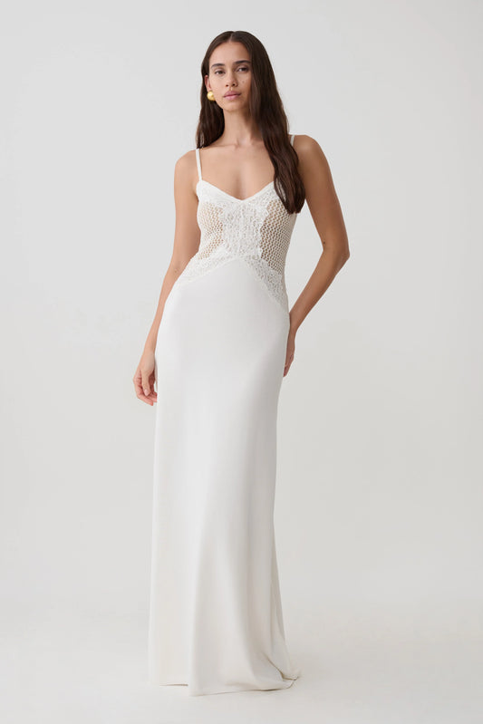 Bray Knit Lace Maxi Dress Ivory