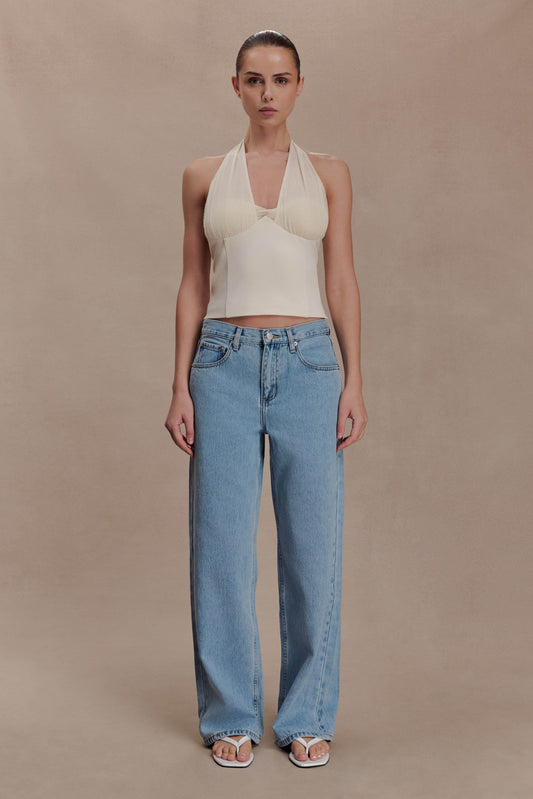 Cressida Crepe Halter Top Ivory
