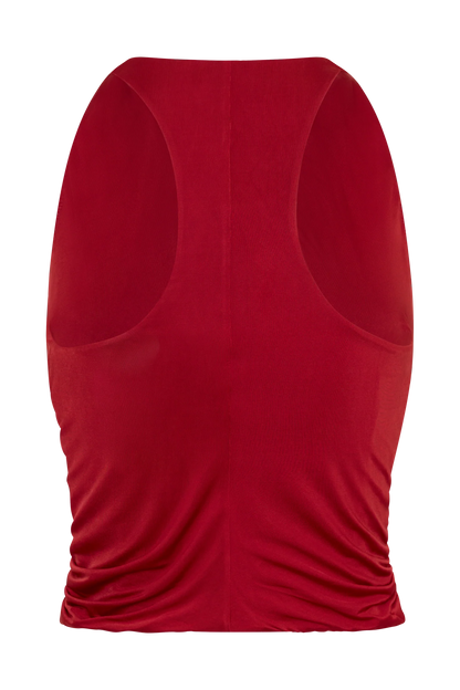 Alessandra Slinky Ruffle Top Ruby