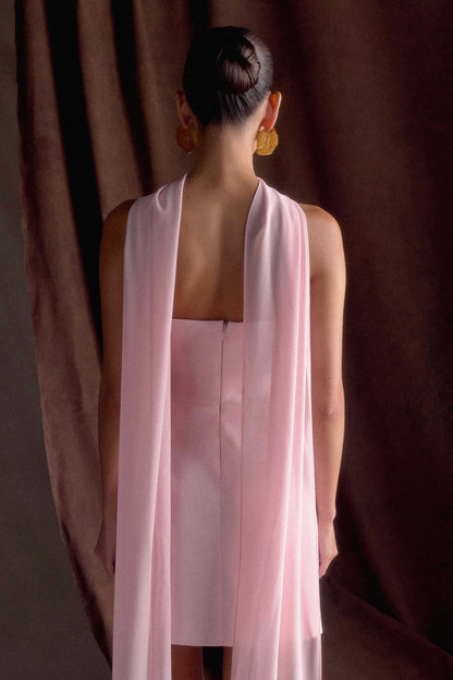 Orellia Strapless Suiting Mini Dress Soft Pink