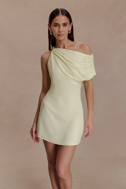 Daisie Chiffon Mini Dress Lemon