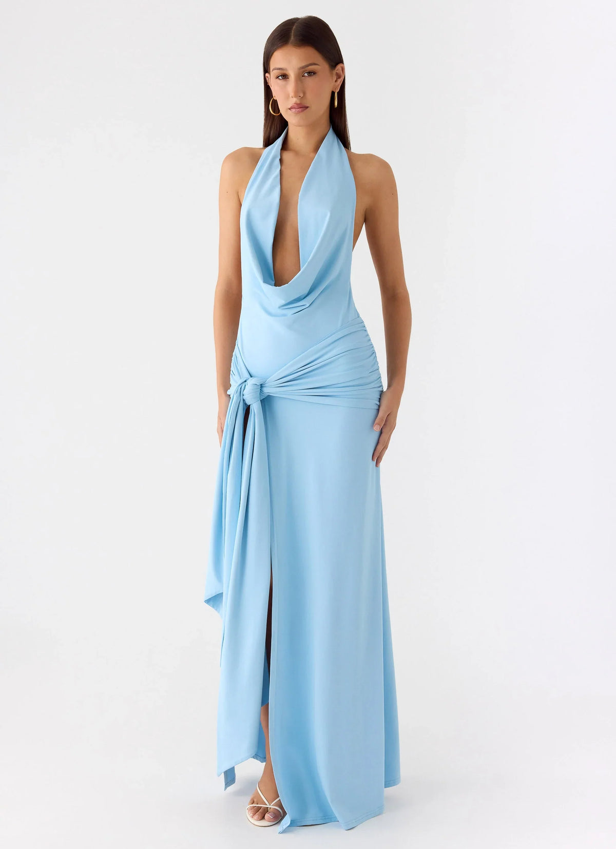 Rowan Ray Cowl Maxi Dress Blue