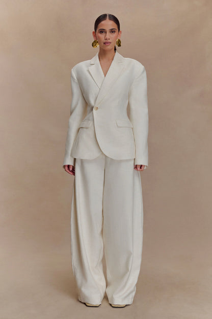 Cyrene Linen Wide Leg Pants Oat Marle