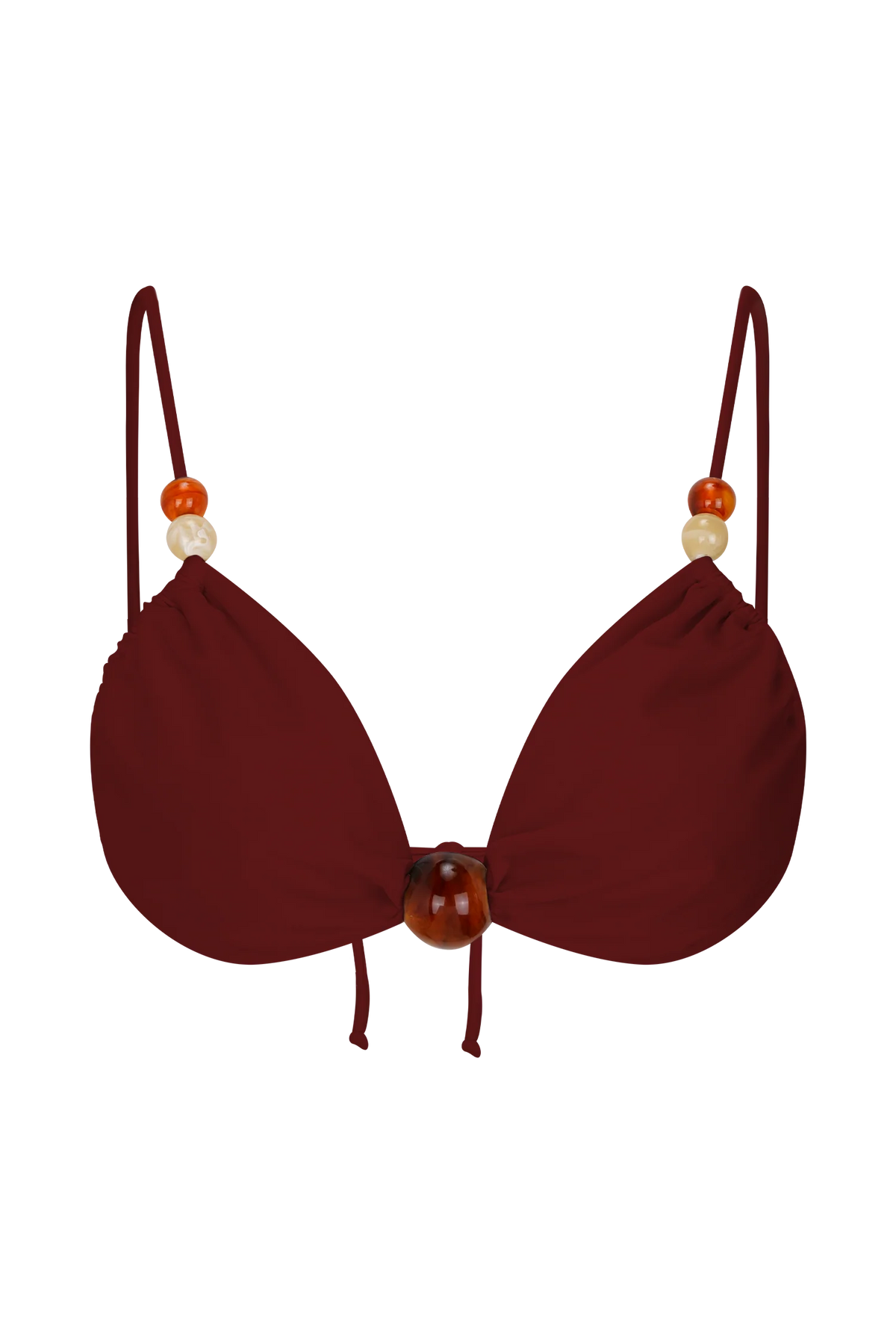 Memphis Beaded Bikini Top Wine